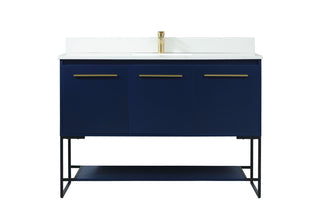 48 inch Single bathroom vanity in blue with backsplash