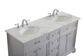 60 In. Double Bathroom Vanity Set In Light Grey