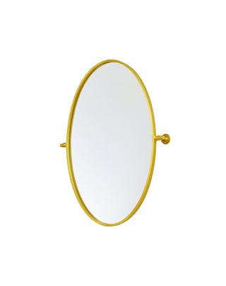 Oval pivot mirror 21x32 inch in gold