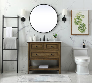 36 inch Single bathroom vanity in driftwood