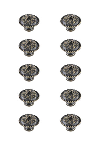 Corio 0.9" Diameter Antique Bronze Mushroom Knob Multipack (Set of 10)