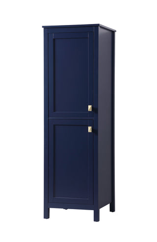20 Inch Wide Bathroom Linen Storage Freestanding Cabinet In Blue