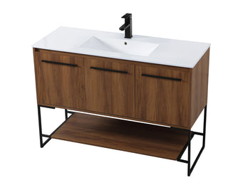 48 inch  Single Bathroom Vanity in Walnut Brown