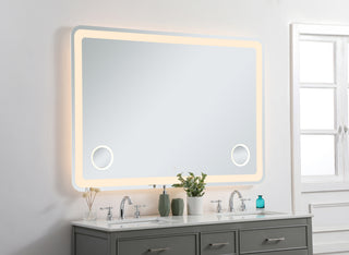 Lux 42in x 60in Hardwired LED mirror with magnifier and color changing temperature 3000K/4200K/6000K