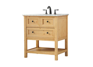 30 inch Single bathroom vanity in natural wood