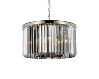 Sydney 8 light polished nickel Chandelier Silver Shade (Grey) Royal Cut Crystal