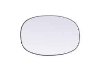 Metal Frame Oval Mirror 20x30 Inch in Silver