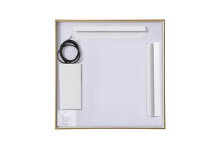 Pier 30x30 inch LED mirror with adjustable color temperature 3000K/4200K/6400K in brass