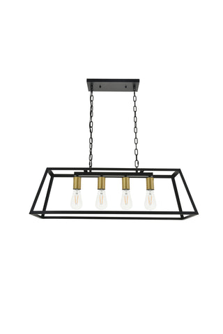 Resolute 4 light brass and black Pendant