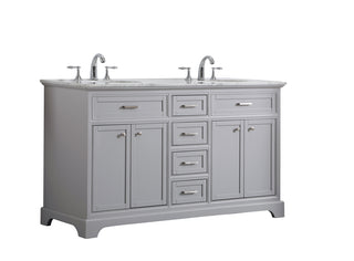 60 In. Double Bathroom Vanity Set In Light Grey