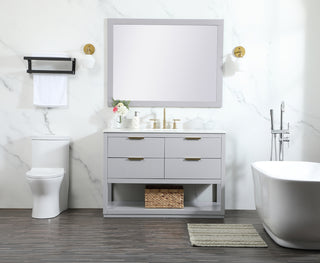 48 inch Single bathroom vanity in grey with backsplash