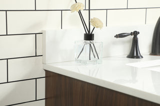 32 inch Single bathroom vanity in walnut with backsplash