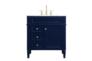 32 inch Single bathroom vanity in blue