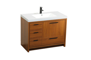 42 inch Single bathroom vanity in Teak