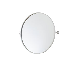 Round pivot mirror 30 inch in silver