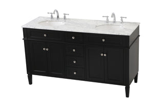 60 inch double bathroom vanity in Black