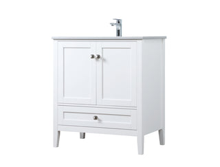 30 Inch SIngle Bathroom Vanity In White