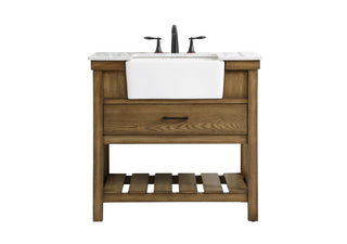 36 inch Single bathroom vanity in driftwood