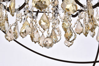 Geneva 18 light Rustic Intent Chandelier Golden Teak (Smoky) Royal Cut crystal