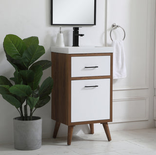 18 inch bathroom vanity in matte white