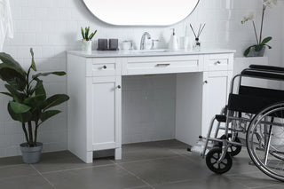 54 Inch ADA Compliant Bathroom Vanity In White