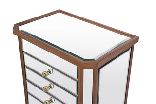 7 Drawer Jewelry Armoire 18 in. x 12 in. x 41 in. in Gold Clear
