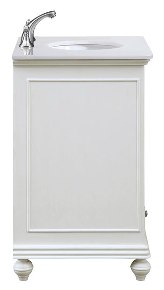 30 inch Single Bathroom vanity in Antique White with ivory white engineered marble