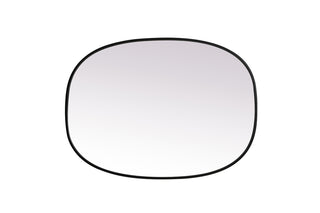 Metal Frame Oval Mirror 27x36 Inch in Black