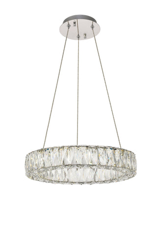 Monroe Integrated LED chip light Chrome Pendant Clear Royal Cut Crystal