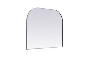 Metal Frame Arch Mirror 42x34 Inch in Silver