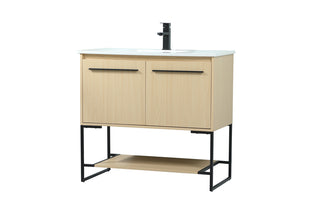 36 inch Single bathroom vanity in maple