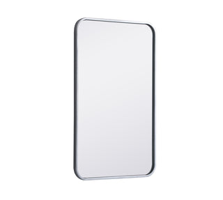 Soft corner metal rectangular mirror 18x30 inch in Silver