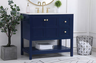 36 inch Single Bathroom Vanity in Blue