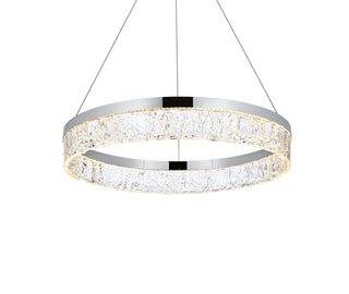 Linden 22 inch Adjustable LED chandelier in Chrome