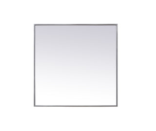 Metal Frame Square Mirror 30 inch in Silver