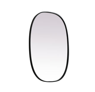 Metal Frame Oval Mirror 27x36 Inch in Black