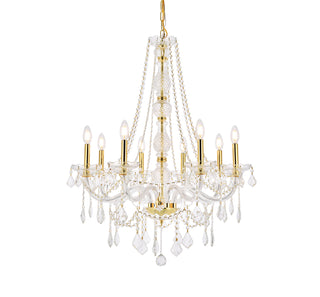 Verona 8 light Gold Chandelier Clear Royal Cut Crystal