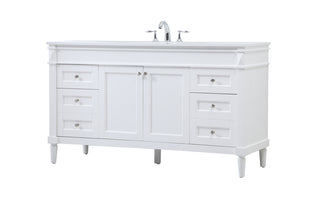 60 inch Single bathroom vanity in white