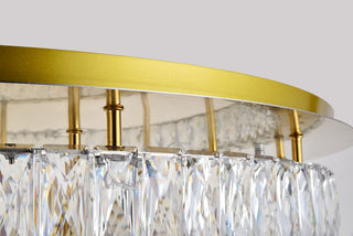 Monroe LED light Gold Flush Mount Clear Royal Cut Crystal