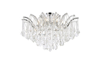 Maria Theresa 8 light Chrome Flush Mount Clear Royal Cut Crystal