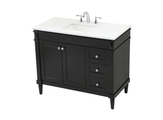 42 inch Single bathroom vanity in black