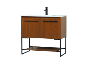 36 inch Single bathroom vanity in teak