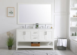 60 inch Double Bathroom Vanity in White