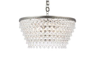 Nordic 6 light antique silver Chandelier Clear Royal Cut Crystal