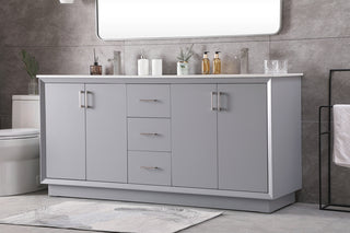 72 Inch Double Bathroom Vanity In Grey