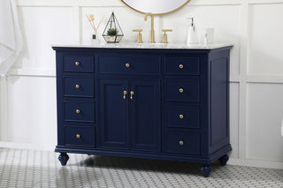 48 inch Single bathroom vanity in blue