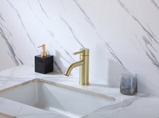 Victor Single Hole Single Handle Bathroom Faucet in Brushed Gold