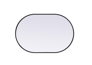 Metal Frame Oval Mirror 27x40 Inch in Black