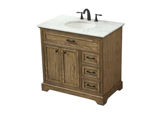 36 inch Single bathroom vanity in driftwood