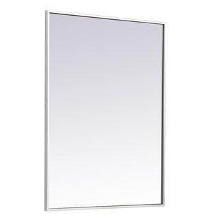 Metal frame rectangle mirror 27 inch in silver